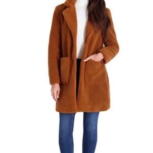 French Connection Cognac Teddy Coat L